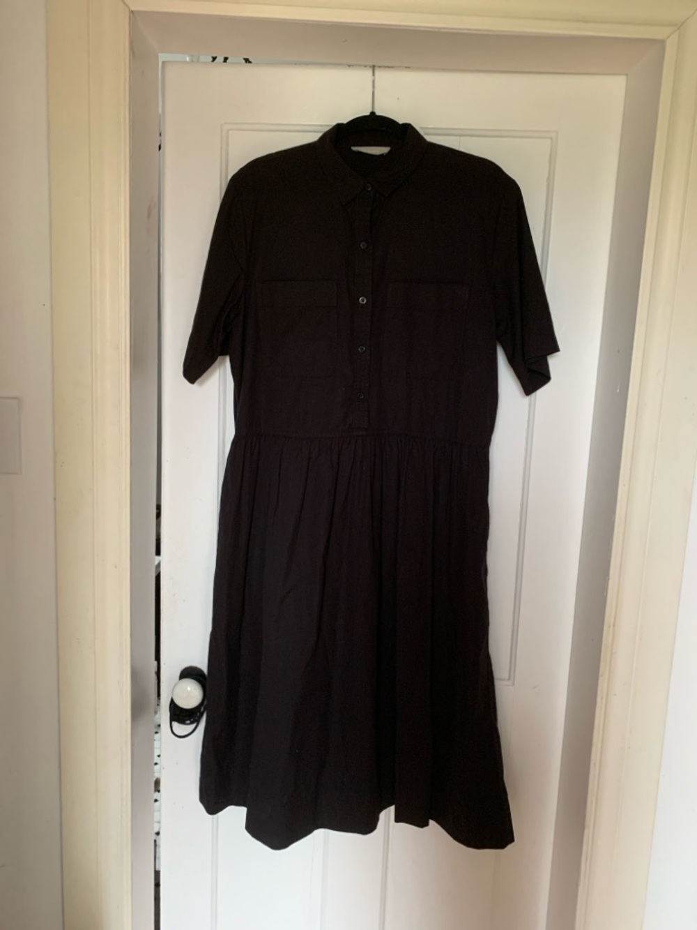 Everlane Short-Sleeve Black Midi Dress M.